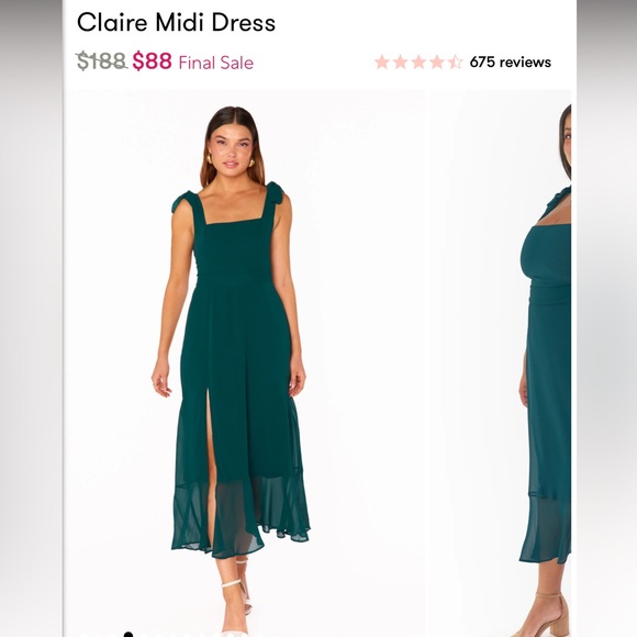 Show Me Your MuMu Dresses & Skirts - Elegant Emerald green midi dress show me your MUMU size XS new in bag bridesmaid